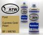 Preview: Ford, Cypress Gold Pearl, BF / M6750: 400ml Sprühdose + 400ml Klarlack - Set, von ATW Autoteile West.